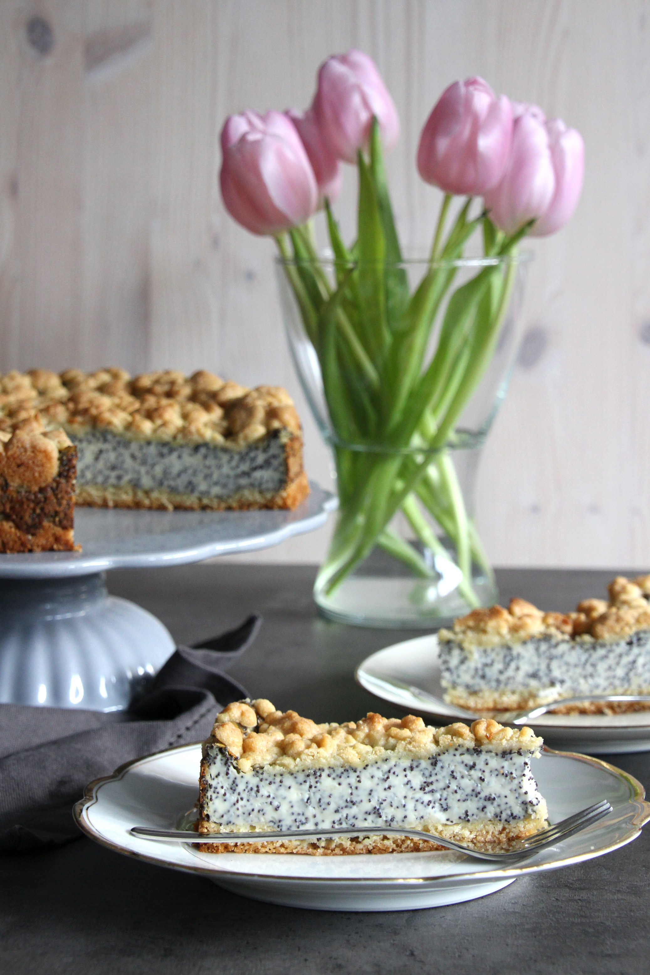 Mohnkuchen mit Pudding und Streuseln | Kleid &amp; Kuchen